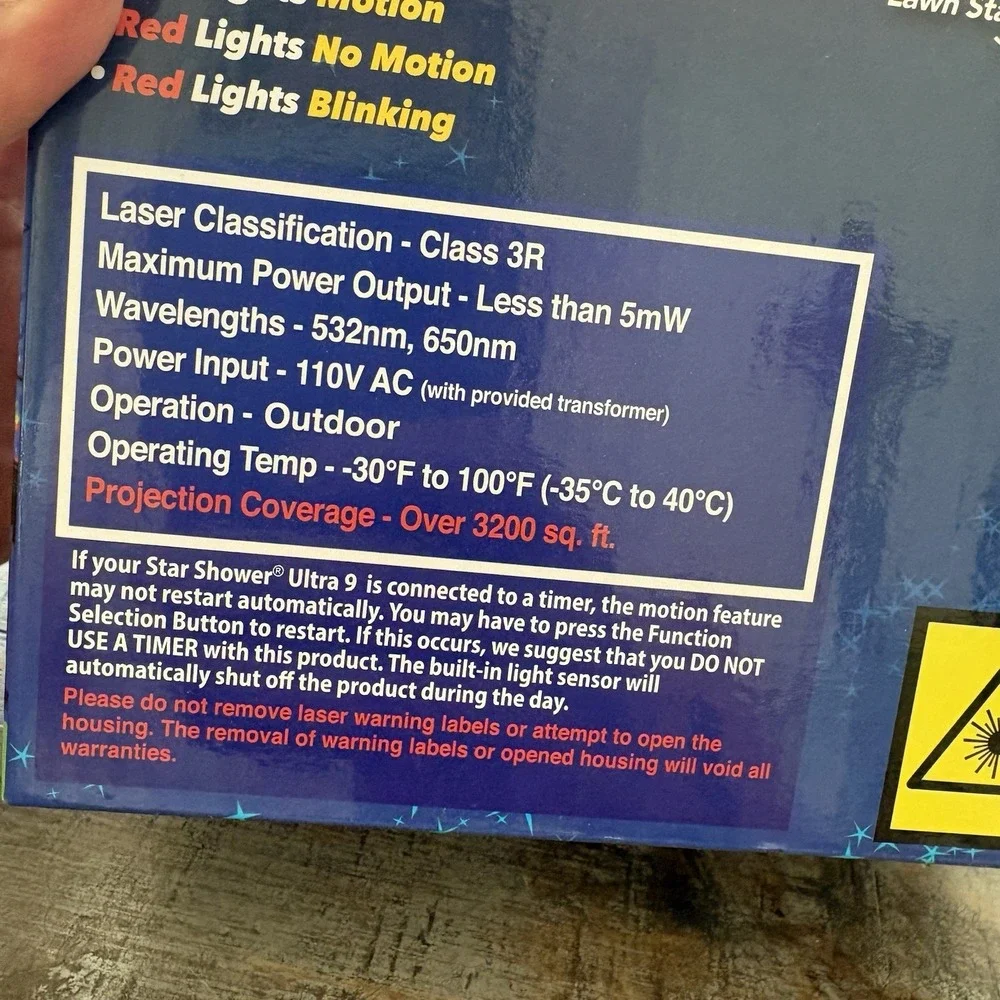 Star Shower Ultra 9 Outdoor Holiday Laser Light Show AS-SEEN-ON-TV, New 9 Modes